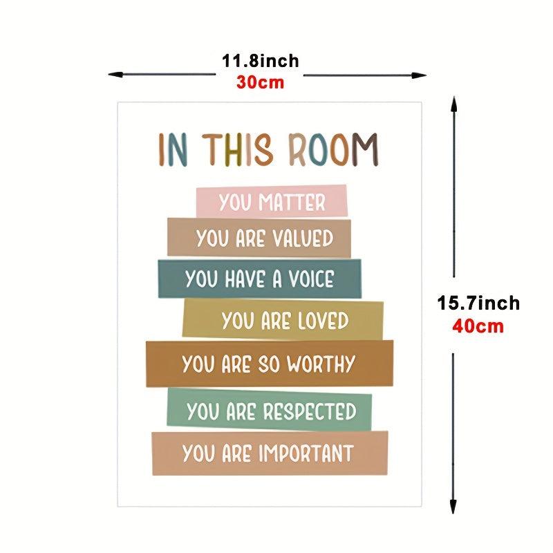 Cartoon Art You Matter Poster Playroom Print Rainbow Decor