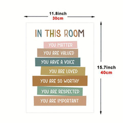 Cartoon Art You Matter Poster Playroom Print Rainbow Decor