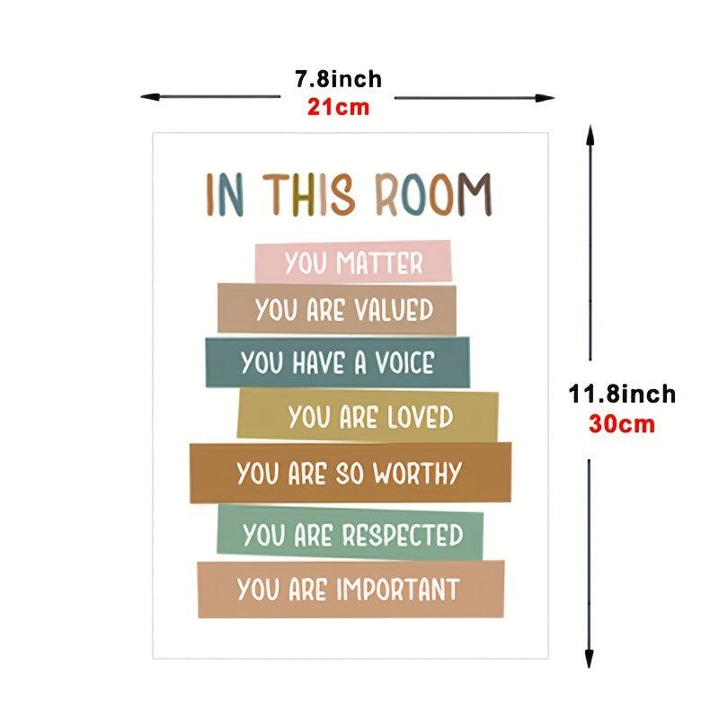 Cartoon Art You Matter Poster Playroom Print Rainbow Decor