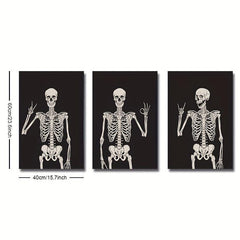 Halloween Decoration Art Skeleton Canvas Print Set