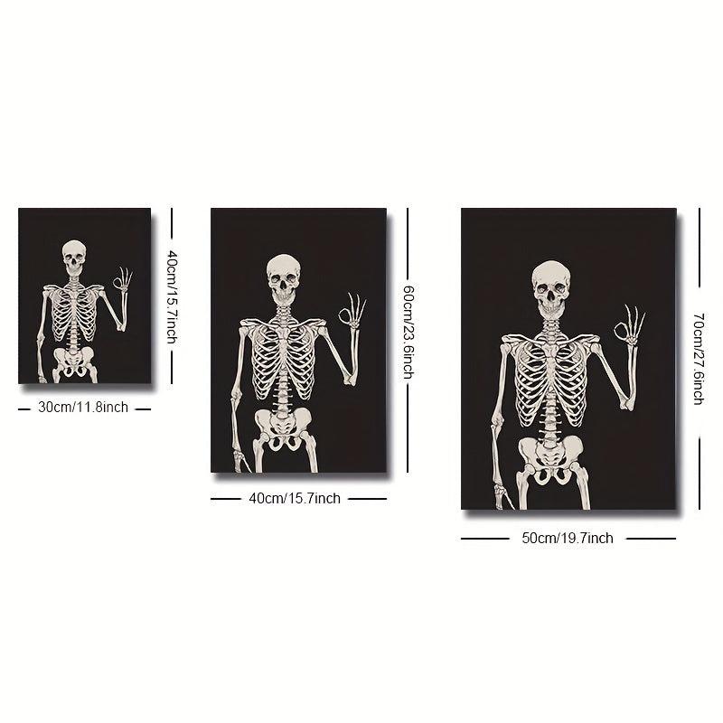 Halloween Decoration Art Skeleton Canvas Print Set