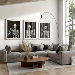 Halloween Decoration Art Skeleton Canvas Print Set