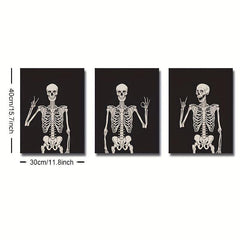 Halloween Decoration Art Skeleton Canvas Print Set