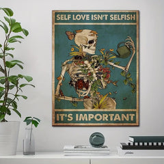 Human Skeleton Abstract Illustration Poster Wall Art