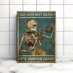 Human Skeleton Abstract Illustration Poster Wall Art