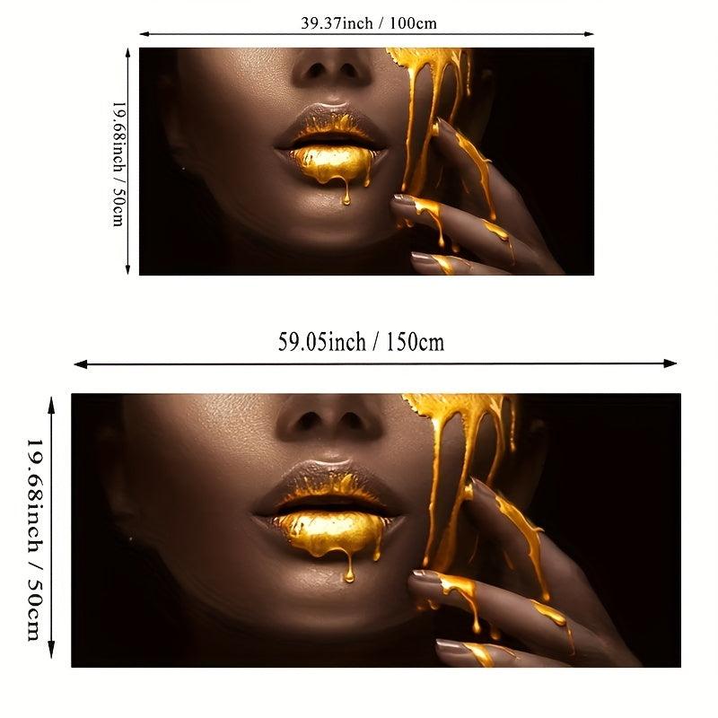 1pc Canvas Poster Modern Art Woman Face Golden Liquid Canvas Poster