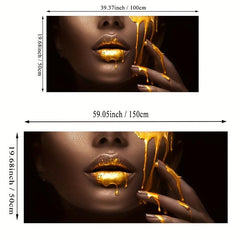 1pc Canvas Poster Modern Art Woman Face Golden Liquid Canvas Poster
