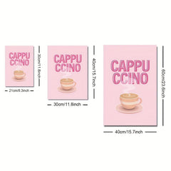 3pcs Vintage Kitchen Poster Coffee Shop Sign Retro Pink Canvas Print