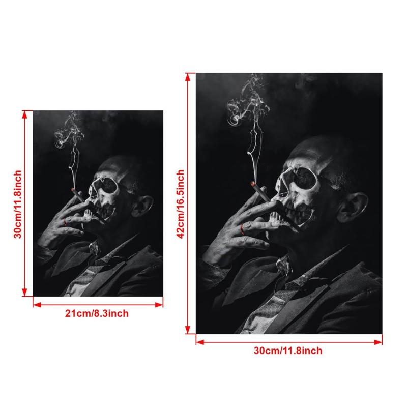 Vintage Smoking Skull Canvas Art