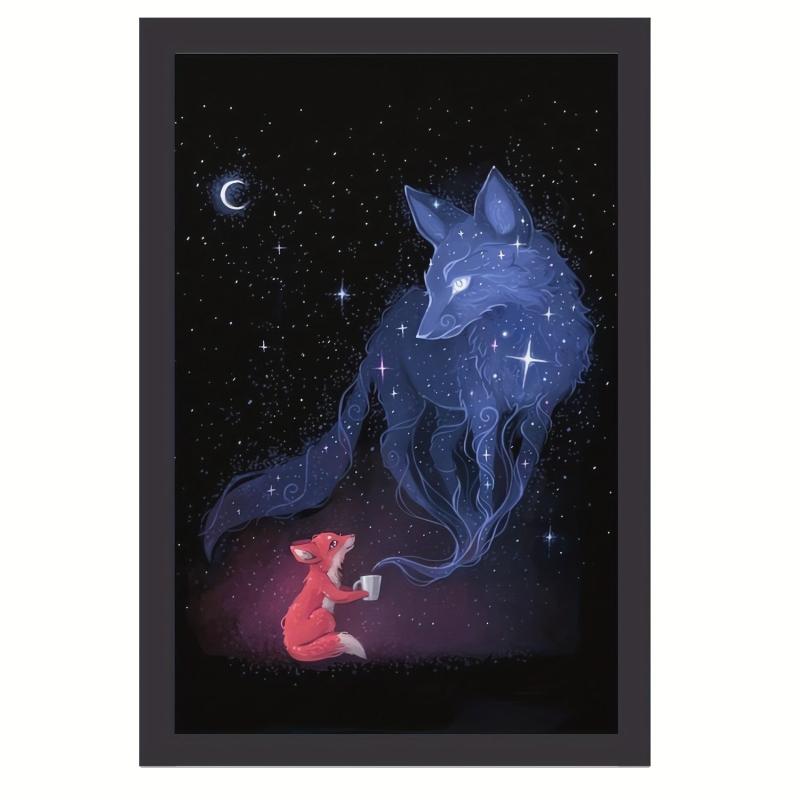 Canvas Poster Cartoon Art Litter Fox Room Decor Wall Art Fall Decor