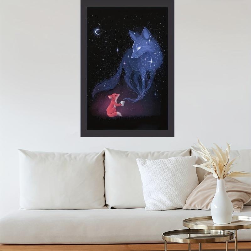 Canvas Poster Cartoon Art Litter Fox Room Decor Wall Art Fall Decor