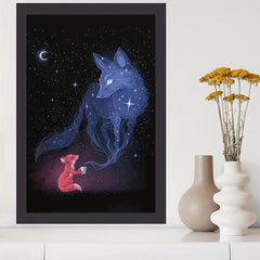 Canvas Poster Cartoon Art Litter Fox Room Decor Wall Art Fall Decor