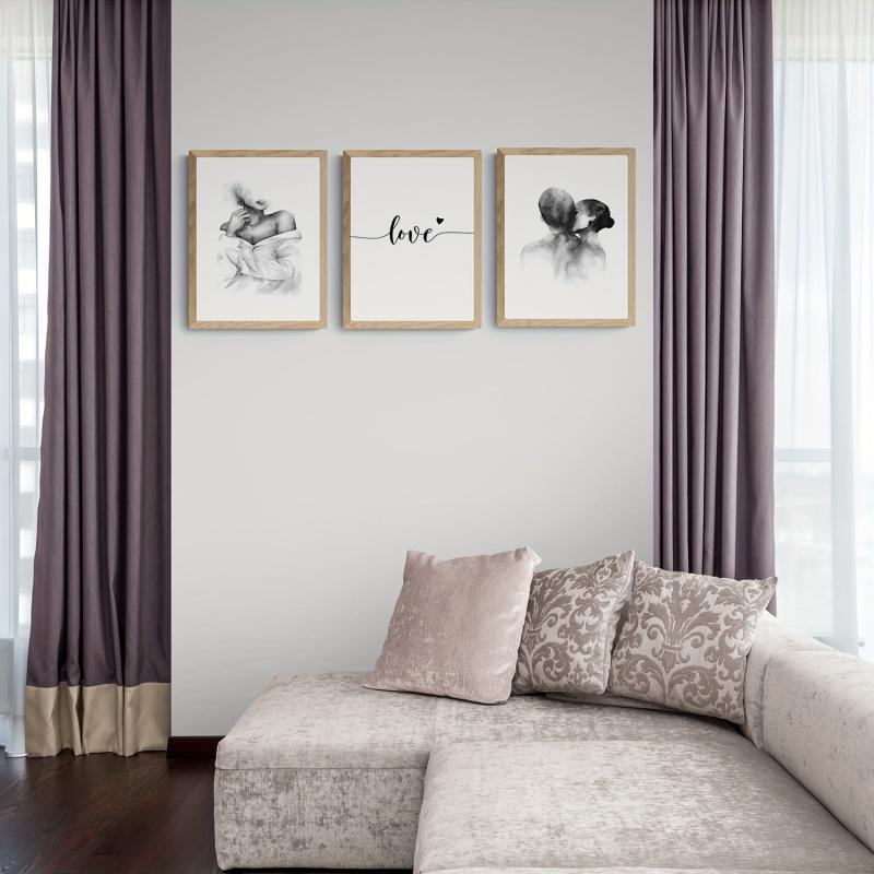 3pcs Abstract Love and Lover Painting Cores for Home