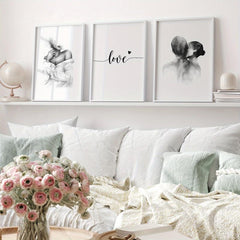 3pcs Abstract Love and Lover Painting Cores for Home