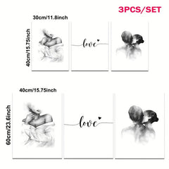 3pcs Abstract Love and Lover Painting Cores for Home