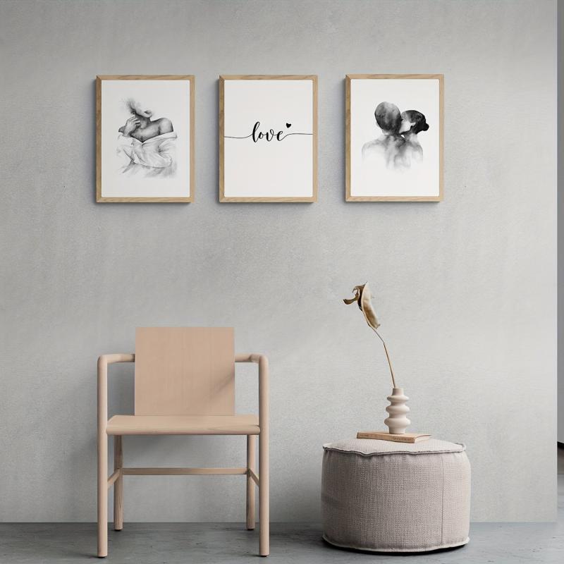 3pcs Abstract Love and Lover Painting Cores for Home