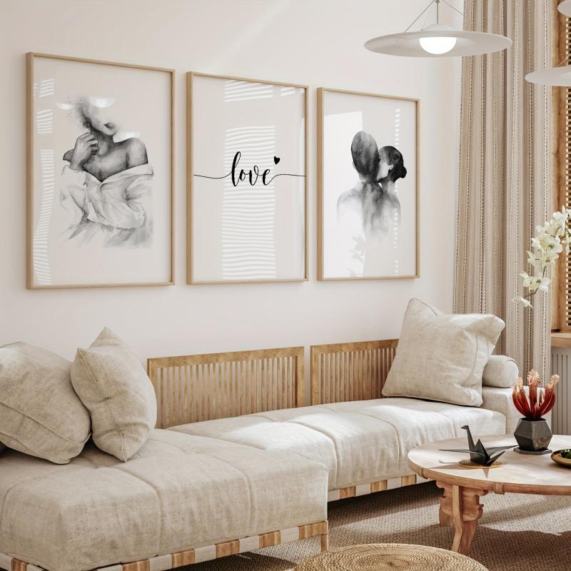 3pcs Abstract Love and Lover Painting Cores for Home