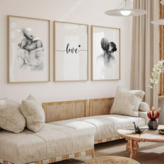 3pcs Abstract Love and Lover Painting Cores for Home