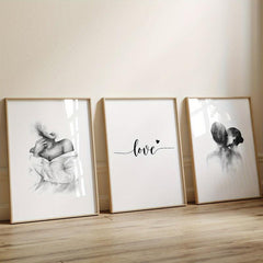 3pcs Abstract Love and Lover Painting Cores for Home