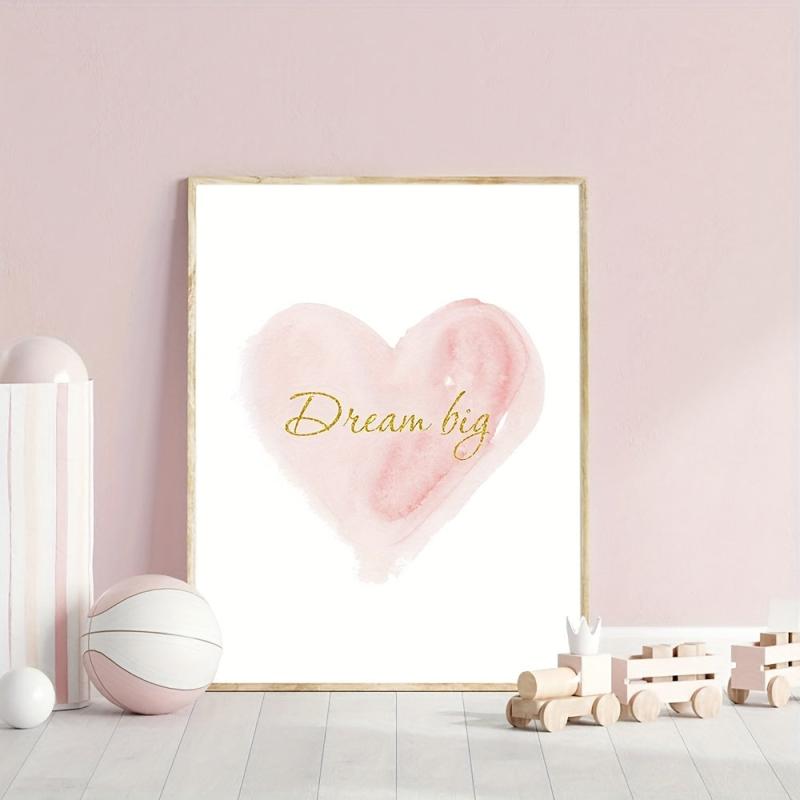 3pcs Dream Big with Pink Ballet Shoes Canvas Painting
