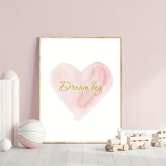 3pcs Dream Big with Pink Ballet Shoes Canvas Painting