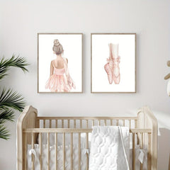 3pcs Dream Big with Pink Ballet Shoes Canvas Painting