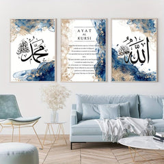3pcs Islamic Calligraphy Canvas Art Decor Ideal Gift