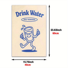 Drink Water Retro Character Cartoon Wall Art Print Pop Home Decor