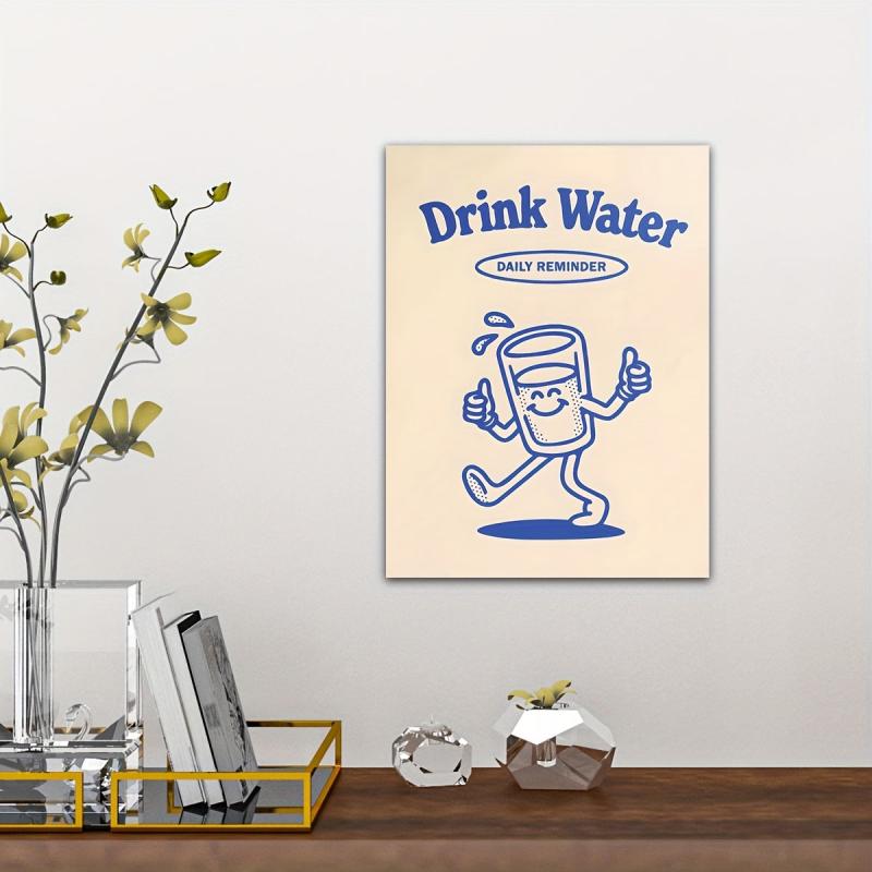 Drink Water Retro Character Cartoon Wall Art Print Pop Home Decor