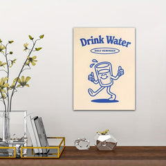 Drink Water Retro Character Cartoon Wall Art Print Pop Home Decor