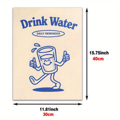 Drink Water Retro Character Cartoon Wall Art Print Pop Home Decor