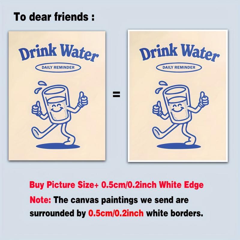 Drink Water Retro Character Cartoon Wall Art Print Pop Home Decor