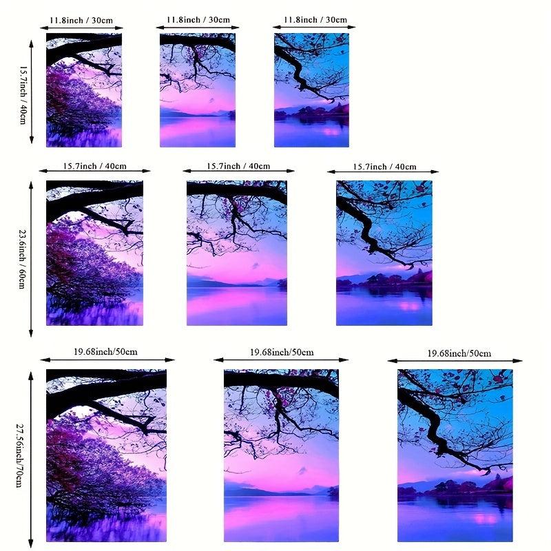 3pcs Cloud Lake Water Tree Canvas Painting Hd Printed Canvas Painting Pictures
