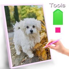 Maple Leaf Dog Diamonds Painting DIY Diamond Art Rhinestone Home Decor