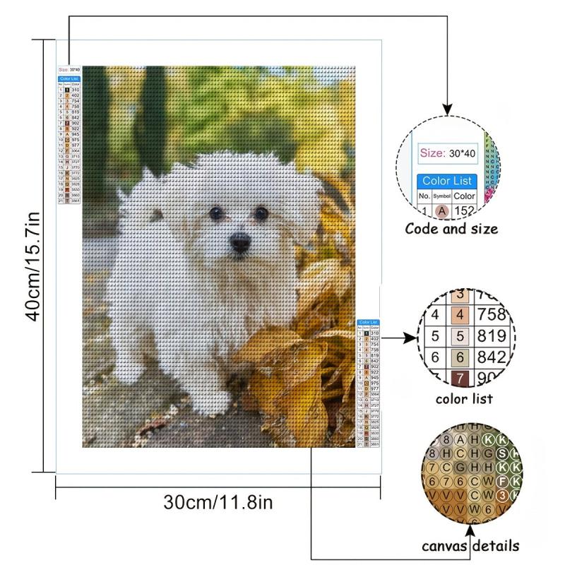 Maple Leaf Dog Diamonds Painting DIY Diamond Art Rhinestone Home Decor
