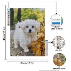 Maple Leaf Dog Diamonds Painting DIY Diamond Art Rhinestone Home Decor