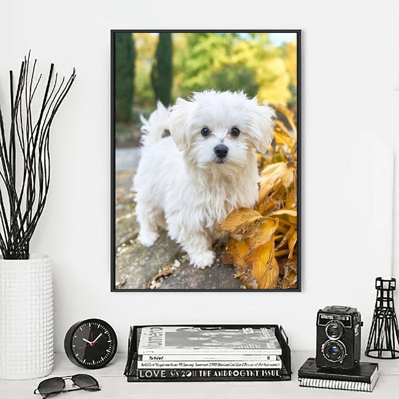 Maple Leaf Dog Diamonds Painting DIY Diamond Art Rhinestone Home Decor