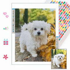 Maple Leaf Dog Diamonds Painting DIY Diamond Art Rhinestone Home Decor