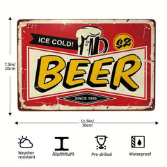 Metal Aluminum Sign Come In We're Open Store Bar Open And Cheers Bar Signs