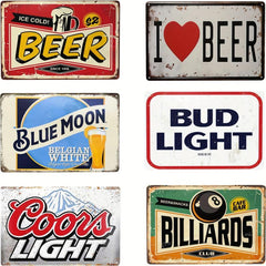 Metal Aluminum Sign Come In We're Open Store Bar Open And Cheers Bar Signs