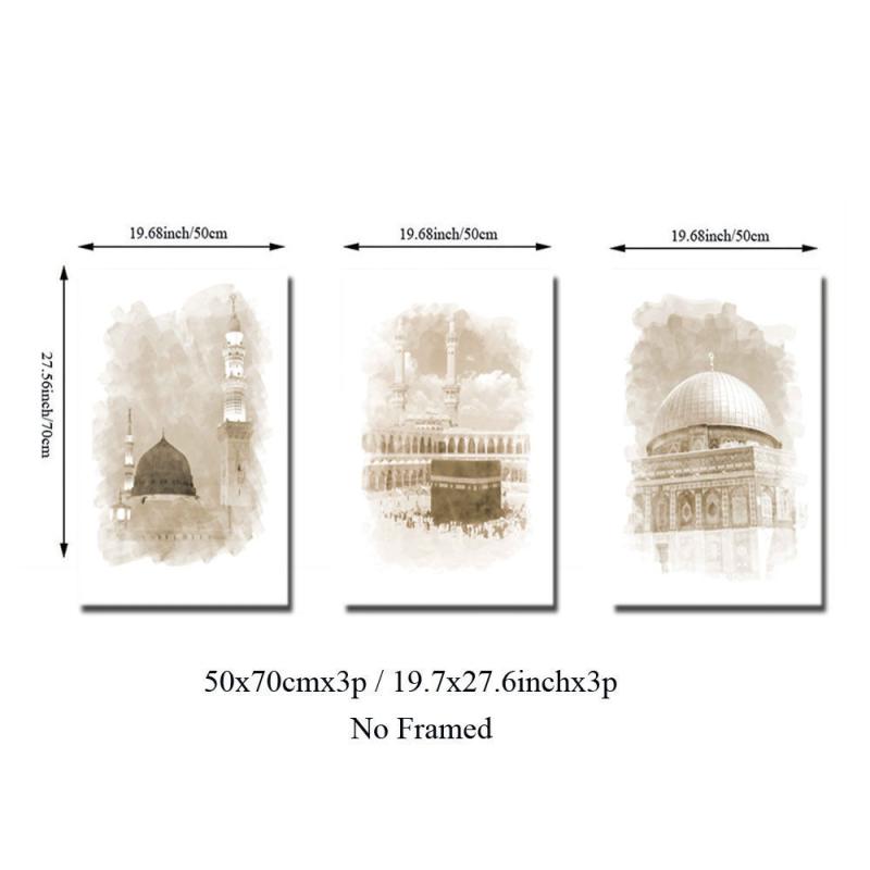 3pcs Canvas Poster Art Mexican Style Building Print Canvas Art Poster