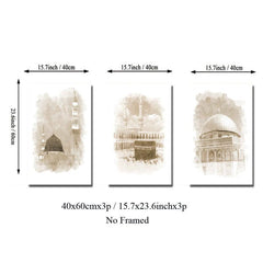 3pcs Canvas Poster Art Mexican Style Building Print Canvas Art Poster