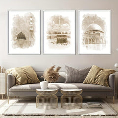 3pcs Canvas Poster Art Mexican Style Building Print Canvas Art Poster