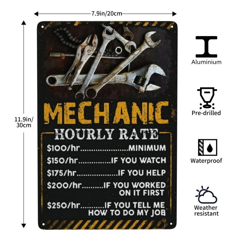 Mechanic On Duty 24 7 Vintage Tin Sign