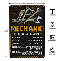 Mechanic On Duty 24 7 Vintage Tin Sign