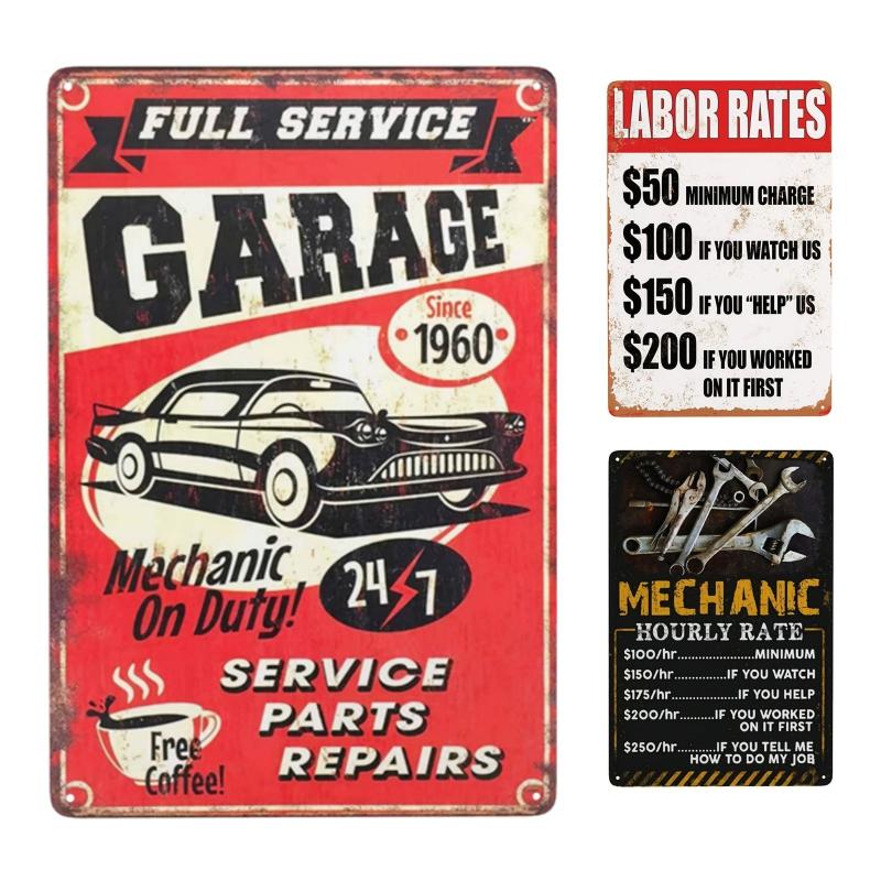 Mechanic On Duty 24 7 Vintage Tin Sign