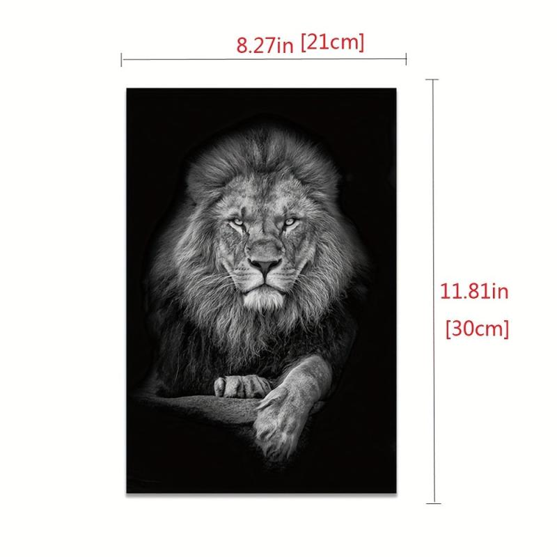 Animal Canvas Painting Wall Art Lion Elephant Horse Posters For Living Room