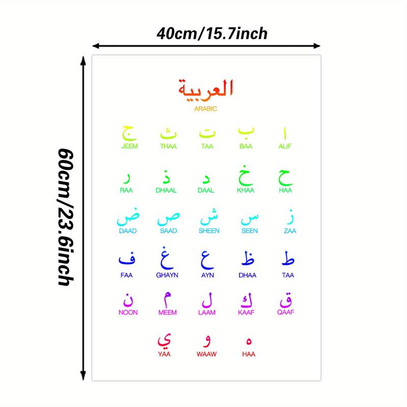 Arabic Alphabet Wall Decor Colorful Print Art Modern Minimalism