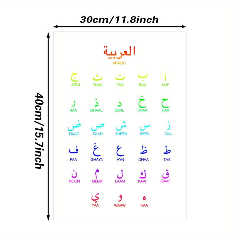Arabic Alphabet Wall Decor Colorful Print Art Modern Minimalism