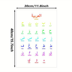 Arabic Alphabet Wall Decor Colorful Print Art Modern Minimalism